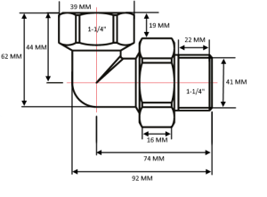 SMART 726ORSCН6612 Американка угловая 1-1/4" хромированная 40 шт/кор фото в интернет-магазине SMARTGRP