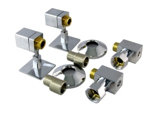 SG 549/2SCH040504CN Комплект квадратный для п/с 3/4"ВРх1/2"НР с эксцентр., отраж.10 комп/уп