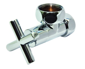 SMT8501SCH1005 Кран-Вентиль угловой, ручка крест, хром, 1"х3/4" г/г, 20шт/кор