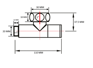 SMT8841SCH0410/2 Кран-Вентиль угловой, ручка колп., хром, 1"х1/2" г/ш, 10 пар/кор фото в интернет-магазине SMARTGRP