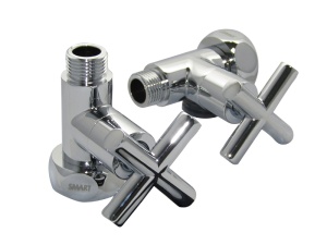 SMT8731SCH0410/2 Кран-Вентиль прямой, ручка крест, хром,  1"х1/2" г/ш, 10 пар/кор