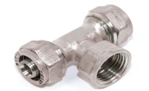 ТЕАМ 1609N160416 T 16 x 1/2" x 16 Тройник соединительный, цанга - внутренняя резьба - цанга, 80 штук в упаковке