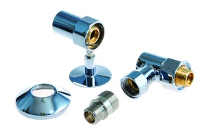 SMT777SCH040504CN Комплект для полотенцесушителей 3/4" внутренняя х 1/2" наружная резьба, с экцентриком и отражателем, 20 комплектов в упаковке