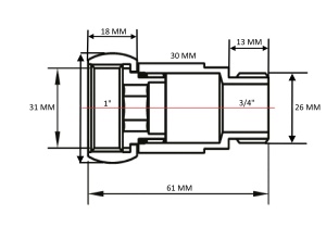 SG 731SCH1005 Соединение прямое гайка - штуцер 1" х 3/4" хромированное 20 пар/кор фото в интернет-магазине SMARTGRP
