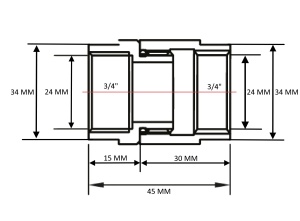 WANOU 733SCH0505 Муфта стяжная г/г 3/4"х3/4" для п/с фото в интернет-магазине SMARTGRP