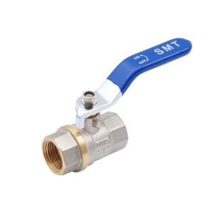 SMART 520NY6604B Кран шаровый 1/2" внутренняя резьба, синяя ручка, никель - желтый, 80 штук в упаковке