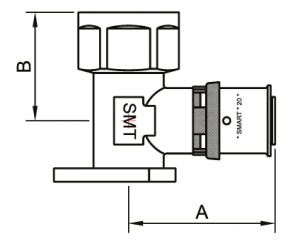 SMART SMT1656NY001604 W 16 x 1/2 F Уголок установочный пресс - внутренняя резьба 70 штук в упаковке фото в интернет-магазине SMARTGRP