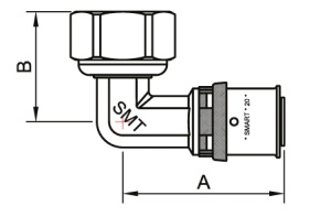 SMART SMT1661NY001604 L 16 x 1/2 F nut Уголок пресс - накидная гайка 150 штук в упаковке фото в интернет-магазине SMARTGRP