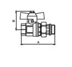 GIDRO FORCE GFS512N0010 Кран шаровый прям 1" внутренняя - наружняя резьба, с полусгоном и прокладкой,  пара красная и синяя бабочка, никель фото в интернет-магазине SMARTGRP