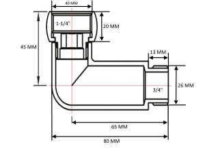 SMART 741SCH1205 Уголок гайка - штуцер 1-1/4" х 3/4" для полотенцесушителей 20 пар/кор фото в интернет-магазине SMARTGRP
