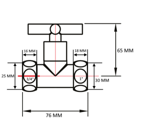 SMT8730SCH0510/2 Кран-Вентиль прямой, ручка крест, хром,  1"х3/4" г/г, 10 пар/кор фото в интернет-магазине SMARTGRP