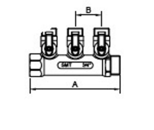 SMART SMT1813Н100403 ВР-НР 1 х 1/2 х 3 Коллектор с шаровыми кранами, 3 выхода, без цанг, 15 штук в упаковке фото в интернет-магазине SMARTGRP