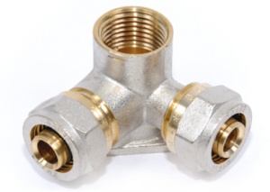 SMART SMT1626NY00160416 W 16 x 1/2" х 16 Уголок установочный двойной, цанга - внутренняя резьба - цанга, 60 штук в упаковке