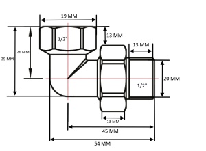 SMART 726ORSCН6604/2 Американка угловая 1/2" хромированная 20пар/кор фото в интернет-магазине SMARTGRP