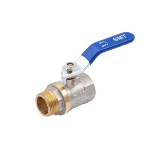 SMART 521NY6605B Кран шаровый 3/4" наружняя - внутренняя резьба, синяя ручка, никель - желтый, 50 штук в упаковке