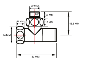SG8510SCH0405/2 Кран-Вентиль угловой, ручка колп., хром, 3/4"х1/2" г/ш, 10пар/кор фото в интернет-магазине SMARTGRP