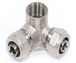 ТЕАМ 1626N00160416 W 16 x 1/2" х 16 Соединение угловое двойное, установочное, цанга - внутренняя резьба - цанга, 60 штук вупаковке