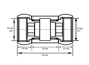 SMART 730SCH0504 Соединение прямое гайка - гайка 3/4" х 1/2" для полотенцесушителей 20 пар/кор фото в интернет-магазине SMARTGRP