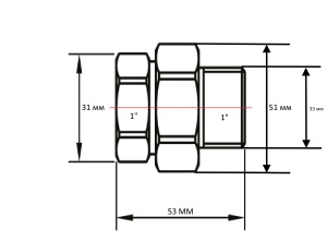 SG 727ORSCН6610 Американка прямая г/ш 1" хромированная 50шт/кор фото в интернет-магазине SMARTGRP