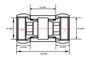 SMART 730SCH1210 Соединение прямое  гайка - гайка 1-1/4" х 1" для полотенцесушителей 20 пар/кор фото в интернет-магазине SMARTGRP