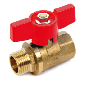 SMART 523H6604RB Кран шаровый 1/2" наружняя - внутренняя резьба, красная бабочка, латунь, 150 штук в упаковке