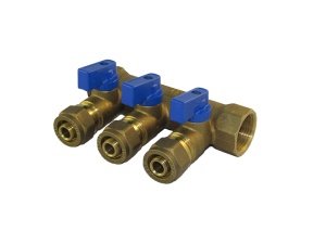 SMART SMT1822Н051603 3/4 x 16 x 3 Коллектор с шаровыми кранами, 3 выхода, 20 штук в упаковке