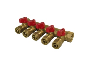 SMART SMT1822Н051605 3/4 x 16 x 5 Коллектор с шаровыми кранами, 5 выходов, 10 штук в упаковке