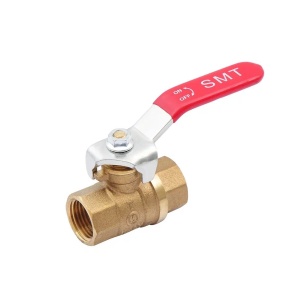 SMART 520H6604R Кран шаровый 1/2" внутренняя резьба, красная ручка, латунь, 150 штук в упаковке