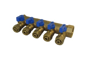 SMART SMT1833Н101605-10 1 х 16 х 5 Коллектор с шаровыми кранами, 5 выходов, 10 штук в упаковке