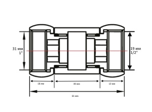 SMART 730SCH1004 Соединение прямое гайка - гайка 1" х 1/2" для полотенцесушителей 20 пар/кор фото в интернет-магазине SMARTGRP