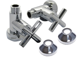 SMT8731SCH0410/2C Кран-Вентиль прямой, ручка крест, хром,  1"х1/2" г/ш, с отражателем, 10 пар/кор