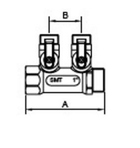 SMART SMT1833Н101602 1 x 16 x 2 Коллектор с шаровыми кранами, 2 выхода, 25 штук в упаковке фото в интернет-магазине SMARTGRP