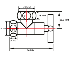 SMT8501SCH1005 Кран-Вентиль угловой, ручка крест, хром, 1"х3/4" г/г, 20шт/кор фото в интернет-магазине SMARTGRP
