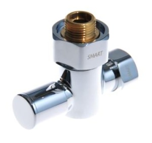 SMT8480SCH0405 Кран-Вентиль угловой, ручка колп., хром,  3/4"х1/2" г/ш, 20шт/кор