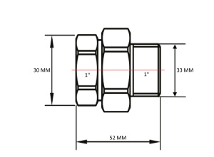 SMT727ORSCН6610/2 Американка прямая г/ш 1" хромированная 20 пар/кор фото в интернет-магазине SMARTGRP