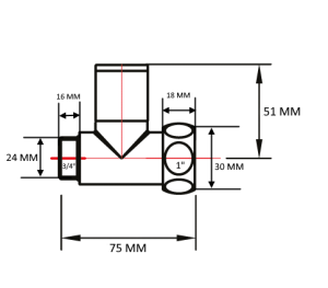 SMT8830SCH0510/2 Кран-Вентиль прямой, ручка колп., хром,  3/4"х1" г/г, 10 пар/кор фото в интернет-магазине SMARTGRP