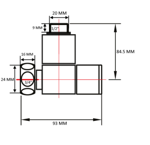 SMT8550SCH0405/2 Кран-Вентиль угловой, ручка квадр., хром, 3/4"х1/2" г/ш, Комплект, 10пар/кор фото в интернет-магазине SMARTGRP