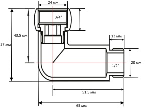 SMART 771SCH0504 Уголок со сгоном и упором г/ш 3/4" х 1/2" хромированный 20 пар/кор фото в интернет-магазине SMARTGRP