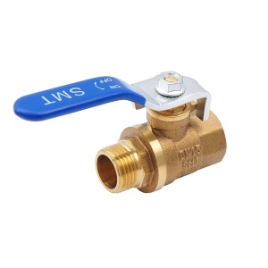 SMART 521H6604B Кран шаровый 1/2" наружняя - внутренняя резьба, синяя ручка, латунь, 150 штук в упаковке