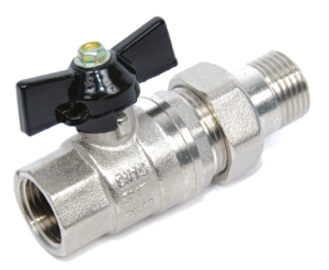 SMART 510N6605 Кран шаровый 3/4" наружняя - внутренняя резьба, со сгоном, бабочка черная, 50 штук в упаковке