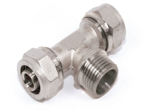 ТЕАМ 1608N160516 T 16 x 3/4" x 16 Тройник соединительный, цанга - наружняя резьба - цанга, 60 штук в упаковке