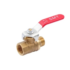 SMART 521H6604R Кран шаровый 1/2" наружняя - внутренняя резьба, красная ручка, латунь, 150 штук в упаковке