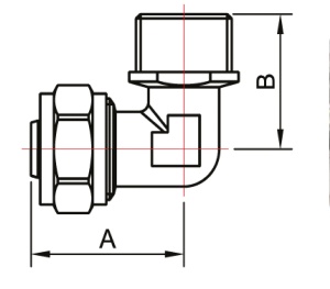 ТЕАМ 1604N001604 L 16 x 1/2" Соединение угловое, цанга - наружняя резьба, 150 штук в упаковке фото в интернет-магазине SMARTGRP