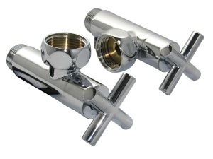 SMT8741SCH0410/2 Кран-Вентиль угловой, ручка крест, хром, 1"х1/2" г/ш, 10пар/кор