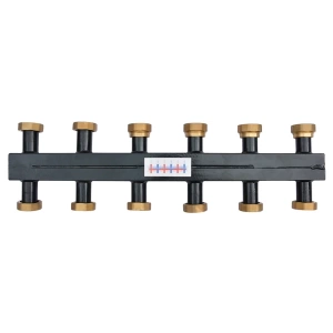 GIDRO FORCE GFMN635.0014 Распределительный коллектор из черной стали, до 5 - ти отопительных контуров, L = 750 мм фото в интернет-магазине SMARTGRP