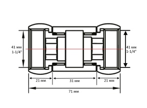 SMT730SCH1212 Соед.прям. г/г 1-1/4"х 1-1/4" для п/с 20пар/кор фото в интернет-магазине SMARTGRP