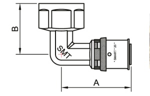 SMART SMT1655NY002606 L 26 x 1 F Уголок пресс - внутренняя резьба 40 штук в упаковке фото в интернет-магазине SMARTGRP