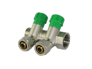 SMART SMT1871NY051602 3/4 x 16 х 2 Коллектор с кранами, 2 выхода, никель, 36 штук в упаковке