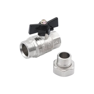 SMART 510N6604 Кран шаровый 1/2" наружняя - внутренняя резьба, со сгоном, бабочка черная, 70 штук в упаковке