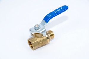 SMART 501H6605B Кран шаровый 3/4" наружняя - внутренняя резьба, синяя ручка, латунь, 100 штук в упаковке